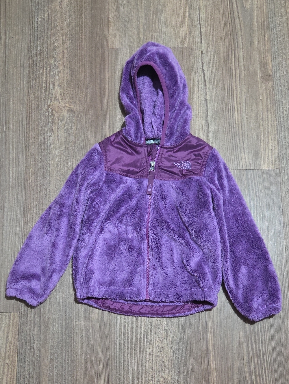 The North Face Purple Plush Hooded Fleece Jacket for Kids